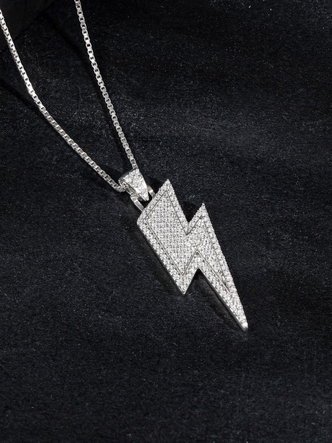 GIVA 925 Sterling Silver Rhodium-Plated Contemporary Pendants with Chains