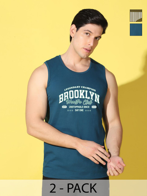 WOOSTRO Men Pack Of 2 Printed Tshirts