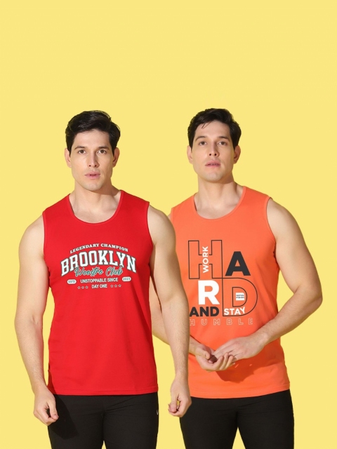 WOOSTRO Men Pack Of 2 Printed Slim Fit T-shirt - Image 6