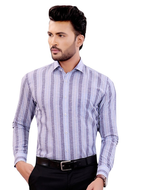 CHECKMARK CLOTHING Men Slim Fit Striped Formal Shirt