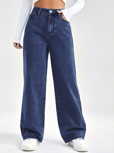 Shrutika Women Wide Leg High-Rise Light Fade Stretchable Jeans