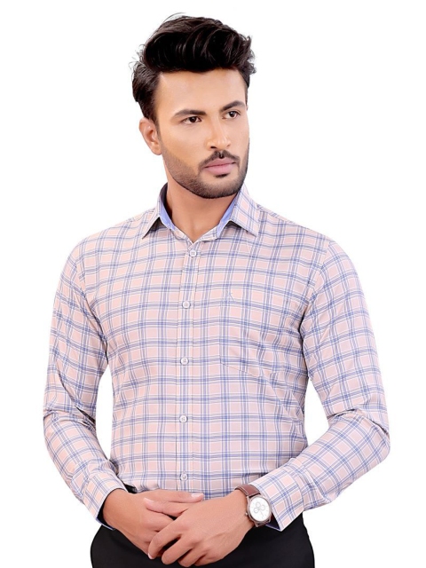 CHECKMARK CLOTHING Men Slim Fit Checked Formal Shirt