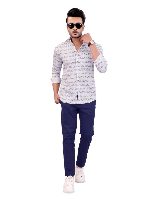 CHECKMARK CLOTHING Men Slim Fit Printed Casual Shirt