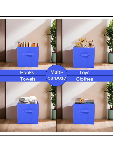 Kuber Industries Blue Set of 3 Multi-Utility Cloth Storage Organisers Box - Image 3
