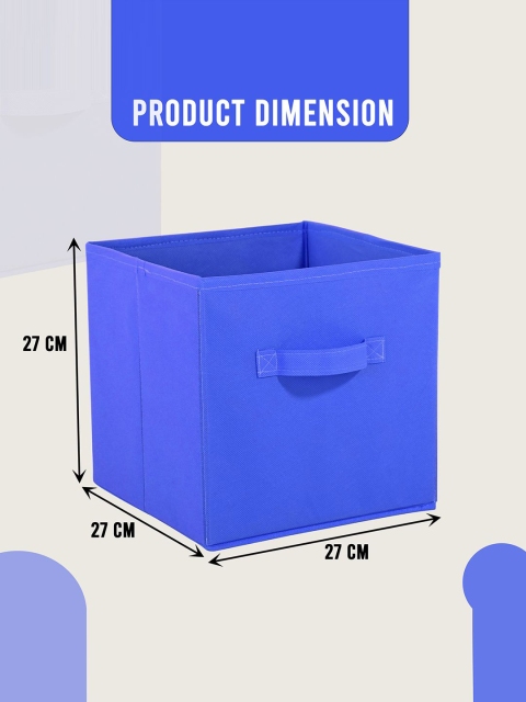 Kuber Industries Blue Set of 3 Multi-Utility Cloth Storage Organisers Box - Image 7