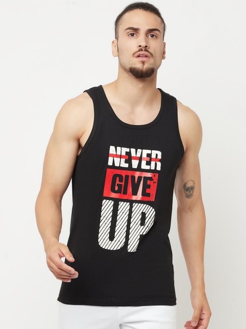 KAY DEE Men Typographic Printed Pure Cotton Tank Innerwear Vest
