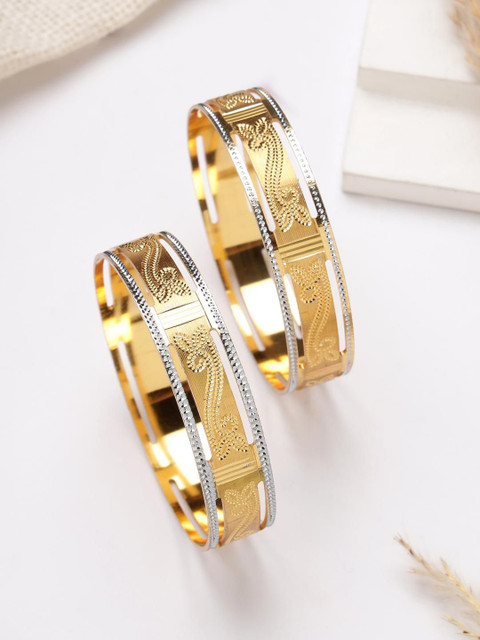 ANIKAS CREATION Set Of 2 Gold Plated Bangles