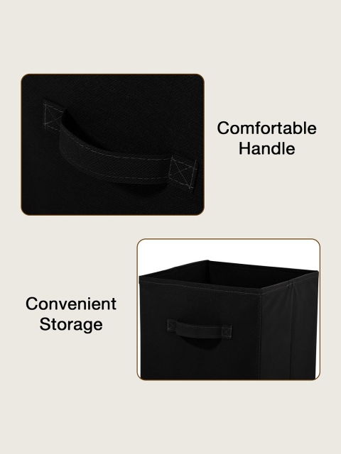 Kuber Industries Black Set of 3 Multi-Utility Cloth Storage Organisers Box - Image 3