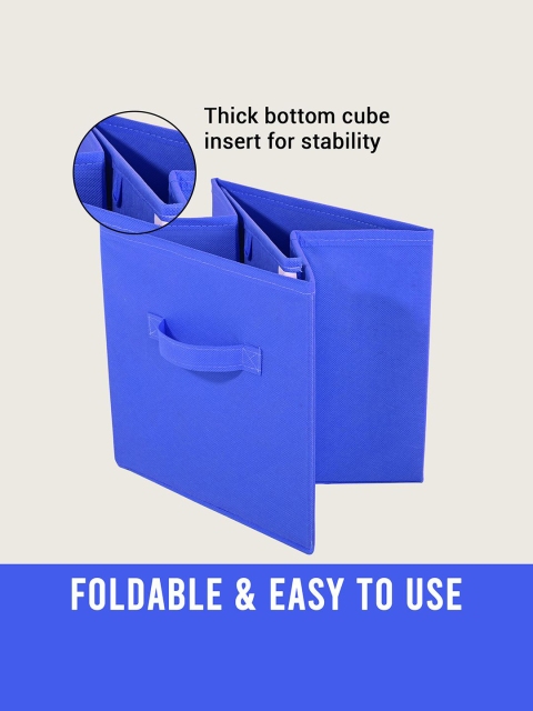 Kuber Industries Blue Set of 3 Multi-Utility Cloth Storage Organisers Box - Image 6
