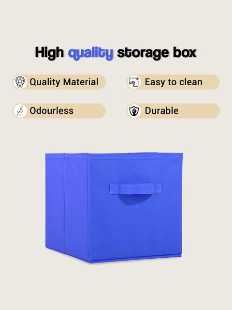 Kuber Industries Blue Set of 3 Multi-Utility Cloth Storage Organisers Box - Image 4