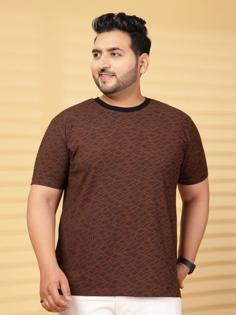 plusS Men Abstract Printed T-shirt