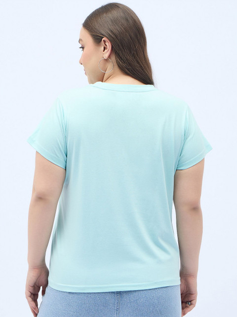 DressBerry Curve Women Plus Size Graphic Printed Round Neck Relaxed Fit T-shirt - Image 4