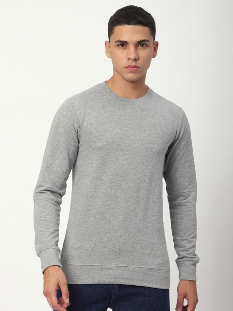Stitch Hub Men Solid Round Neck Sweatshirt