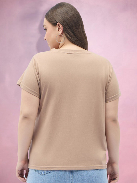 DressBerry Curve Women Plus Size Graphic Printed Round Neck Relaxed Fit T-shirt - Image 4