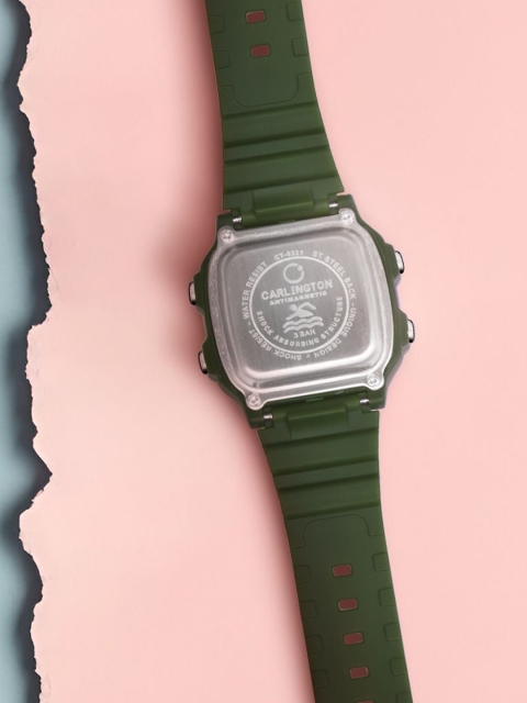CARLINGTON Unisex Kids Dial & Straps Digital Multi Function Watch Junior 321 Green - Image 3