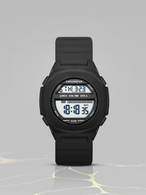 CARLINGTON Unisex Dial & Straps Digital Multi Function Watch Endurance 9117 Black