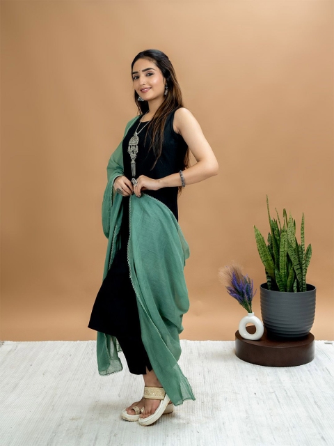 HELLA FASHIONS Thyme Cotton Dupatta - Image 4