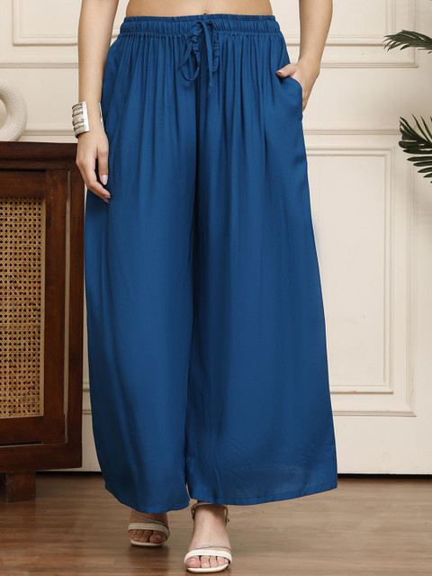 Valles365 by S.C. Women Flared Plus Size Ethnic Palazzos