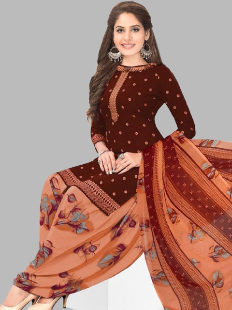 SIMPLYETHNIC Floral Printed Crepe Unstitched Dress Material