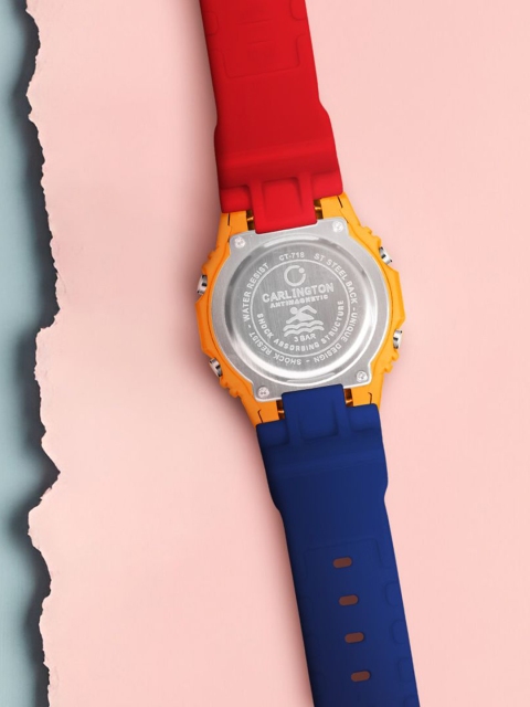 CARLINGTON Unisex Kids Dial & Straps Digital Multi Function Watch Junior 718 Yellow - Image 3