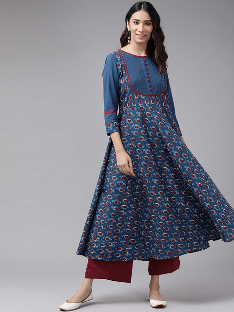 IKRASS Floral Printed Anarkali Kurta