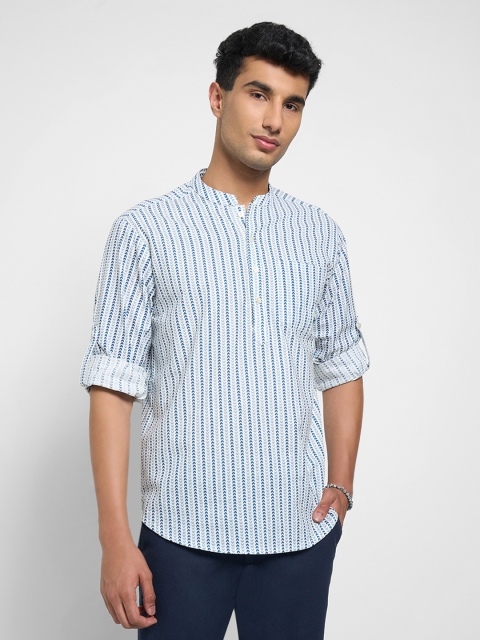 indus route by Pantaloons Men Cotton Embroidered Thread Work Kurta