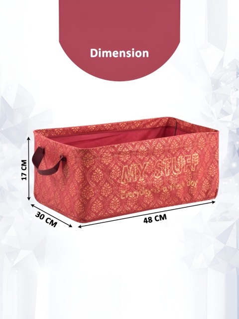 Myntra Elegant Homes Maroon 4 Pcs Cloth Storage Bag With Handle - Image 3