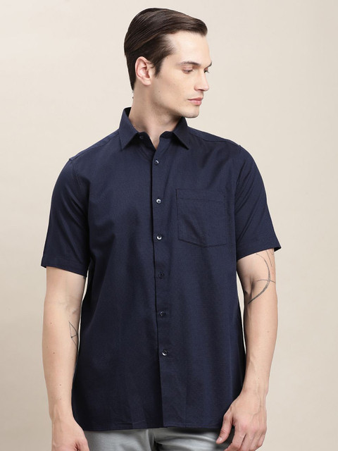Turtle Spread Collar Standard Pure Cotton Formal Shirt - Image 2