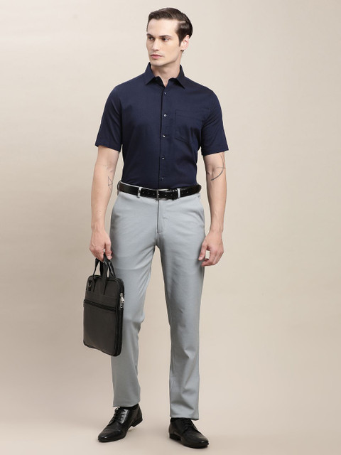 Turtle Spread Collar Standard Pure Cotton Formal Shirt - Image 6