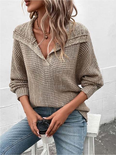 StyleCast Khaki Cable Knitted Shawl Collar Cardigan - Image 6