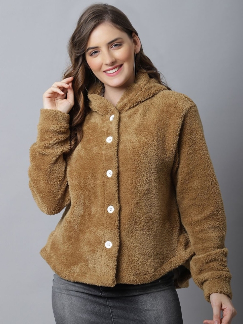 JAKANARY Women Solid Lightweight Sherpa Jacket