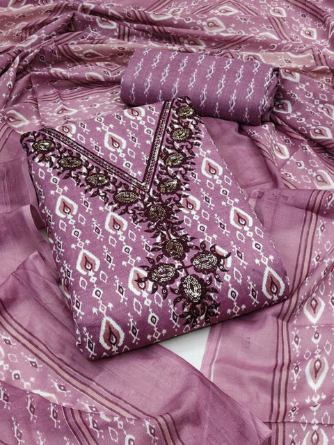 Panzora Ethnic Motifs Embroidered Unstitched Dress Material