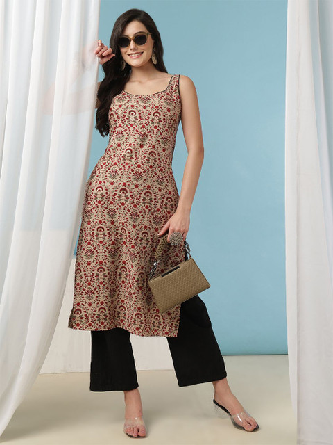 SAK JAIPUR Women Floral Printed Daily Straight Kurta