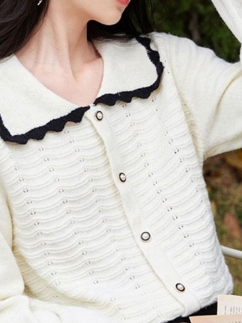 KPOP Women Above the Keyboard Collar Sweaters - Image 2