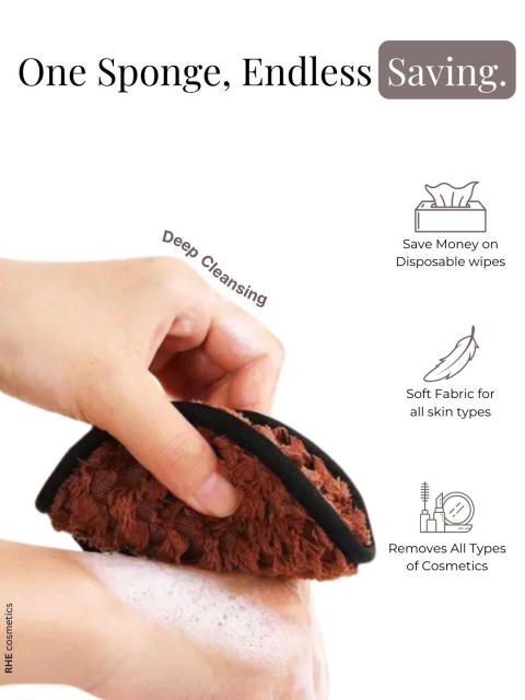 Rhe Cosmetics Renew Glow Reusable Makeup Removal & Cleansing Pads - Brown - Image 5