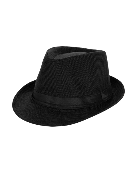 Infispace Men Black Self Design Fedora Hat