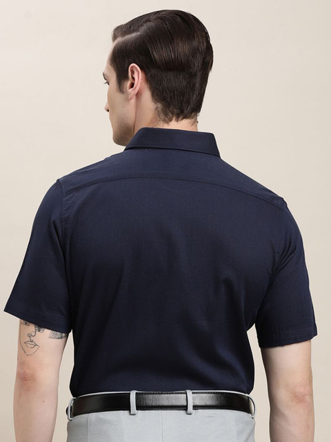 Turtle Spread Collar Standard Pure Cotton Formal Shirt - Image 5