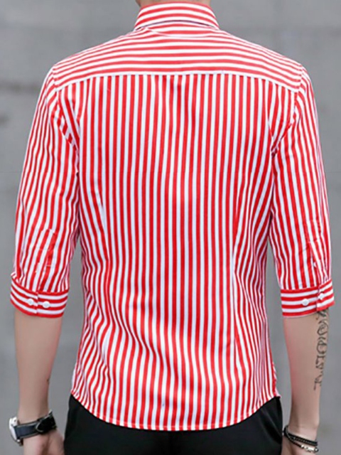 StyleCast x Revolte Men Cutaway Collar Bengal Striped Cotton Casual Shirt - Image 3