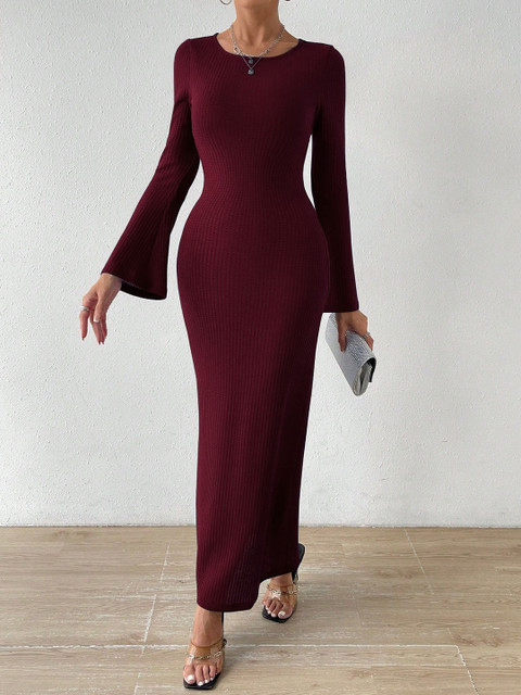 StyleCast Solid Peplum Maxi Dress
