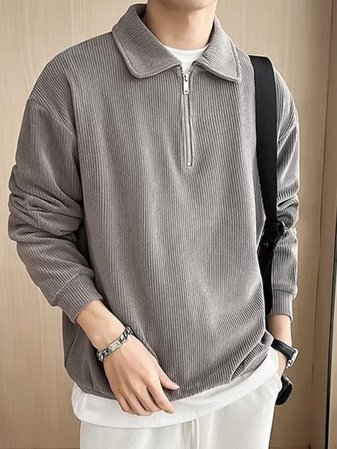 StyleCast x Revolte Men Shirt Collar Sweatshirt - Image 2