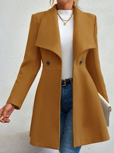 StyleCast x Revolte Women Double -Breasted Overcoat