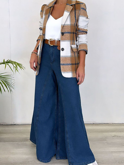 StyleCast x Revolte Checked Shawl Collar Overcoat