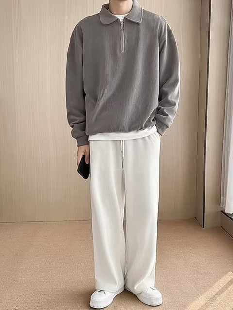 StyleCast x Revolte Men Shirt Collar Sweatshirt - Image 4