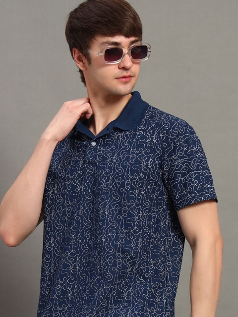 GET GOLF Men Printed Polo Collar T-shirt