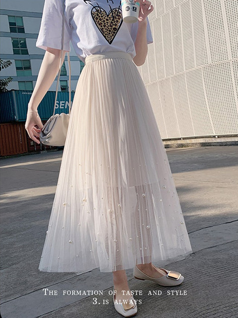 StyleCast White Flared Pleated Midi Skirt