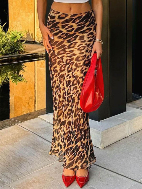 StyleCast Women Leopard Printed Maxi Skirts