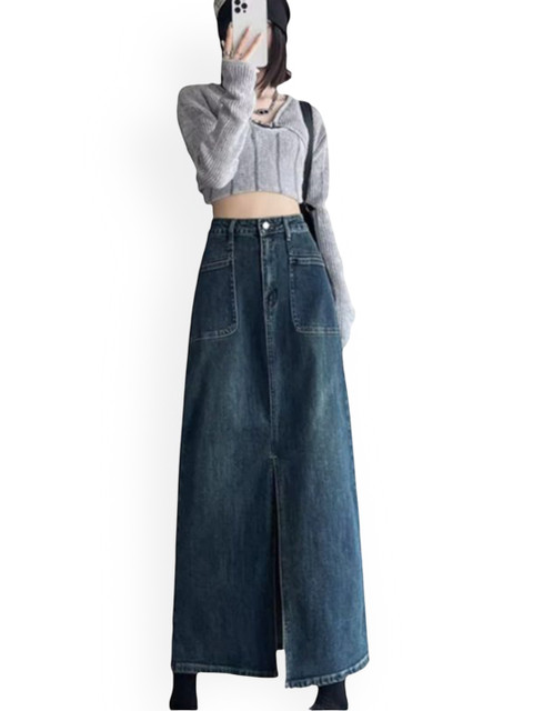 StyleCast Women Front Slit Straight Maxi Skirt