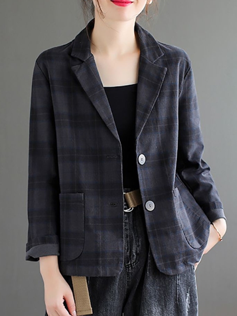 StyleCast x Revolte Women Checked Outdoor Tailored Jacket