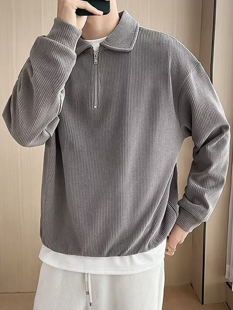 StyleCast x Revolte Men Shirt Collar Sweatshirt - Image 3