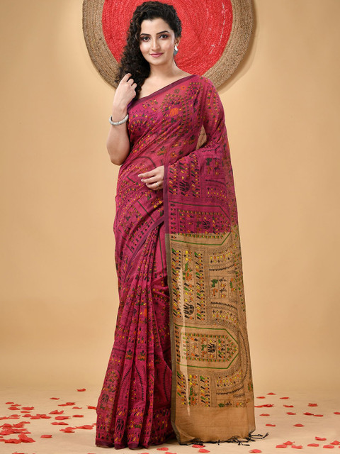 DESH BIDESH Women Warli Printed Block Print Saree